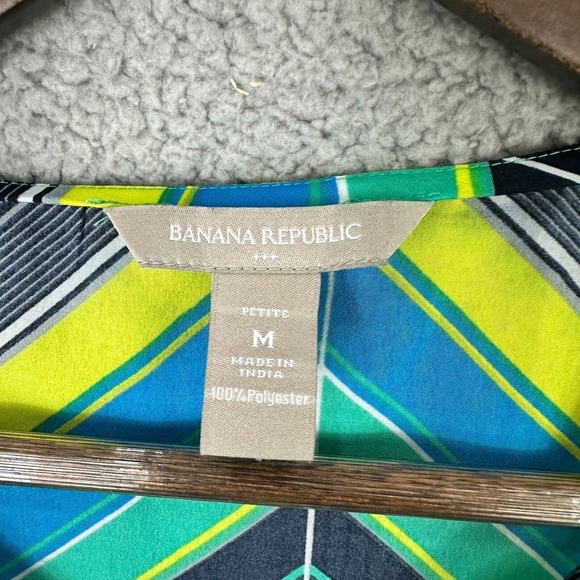 Banana Republic Tank Top Women M Petite Chevron Sleeveless Bright Y2K Bold Retro - Picture 3 of 6